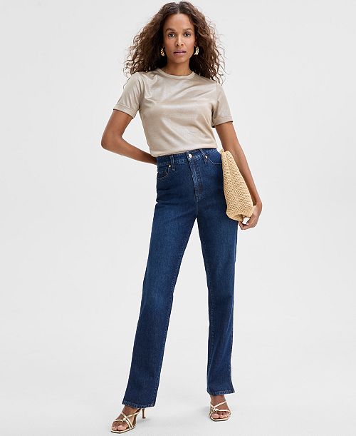 I.N.C. International Concepts Women's High-Rise Straight-Leg Jeans Exclusively at Macy's Women's Fashion Shoes & Accessories
