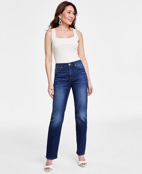 I.N.C. International Concepts Women's High-Rise Straight-Leg Jeans Created For Macy's Women's Fashion Shoes & Accessories