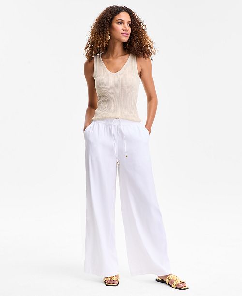 I.N.C. International Concepts Women's High Rise Wide-Leg Pants Exclusively at Macy's Women's Fashion Shoes & Accessories