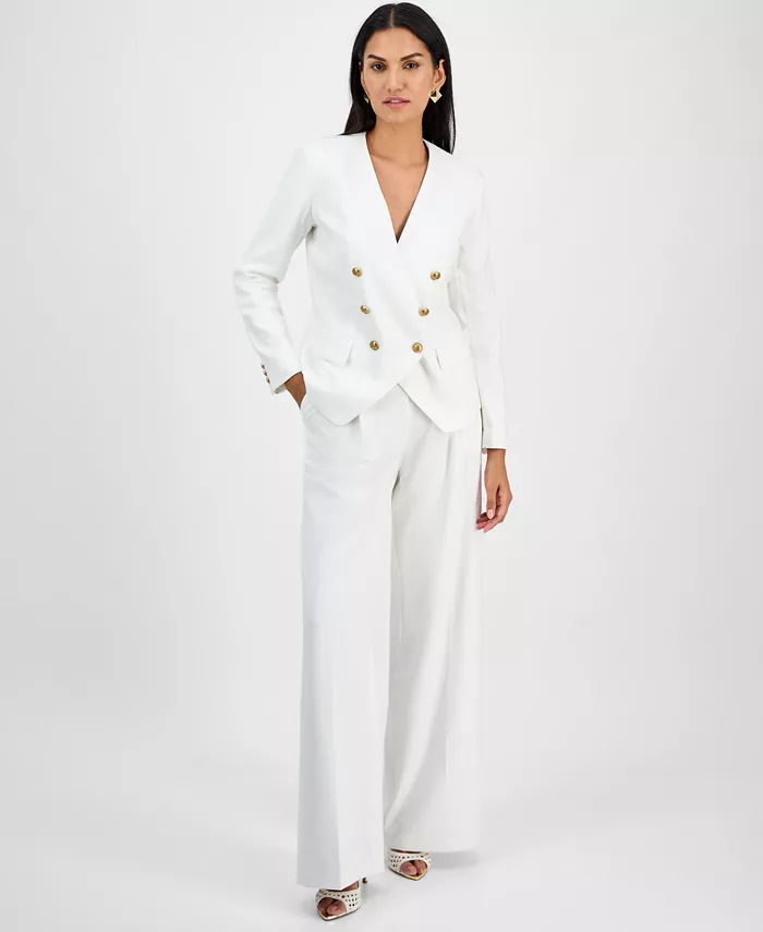 I.N.C. International Concepts Women's Linen-Blend Collarless Blazer Exclusively At Macy's Women's Fashion Shoes & Accessories