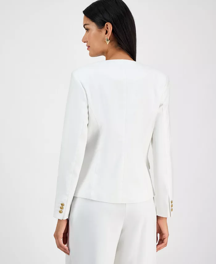 I.N.C. International Concepts Women's Linen-Blend Collarless Blazer Exclusively At Macy's Women's Fashion Shoes & Accessories
