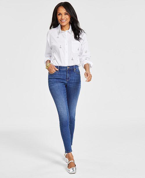 I.N.C. International Concepts Women's Mid Rise Skinny Jeans Created For Macy's Women's Fashion Shoes & Accessories