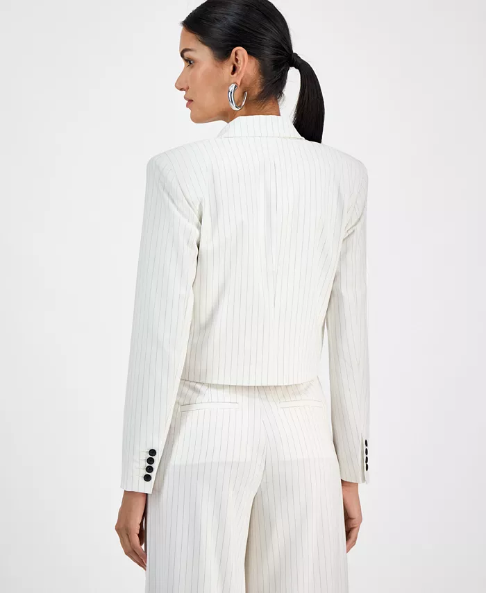I.N.C. International Concepts Women's Pinstriped Cropped Blazer Exclusively At Macy's Women's Fashion Shoes & Accessories