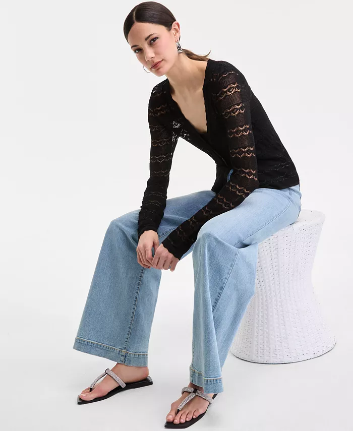 I.N.C. International Concepts Women's Pointelle Cardigan Sweater Exclusively At Macy's Women's Fashion Shoes & Accessories