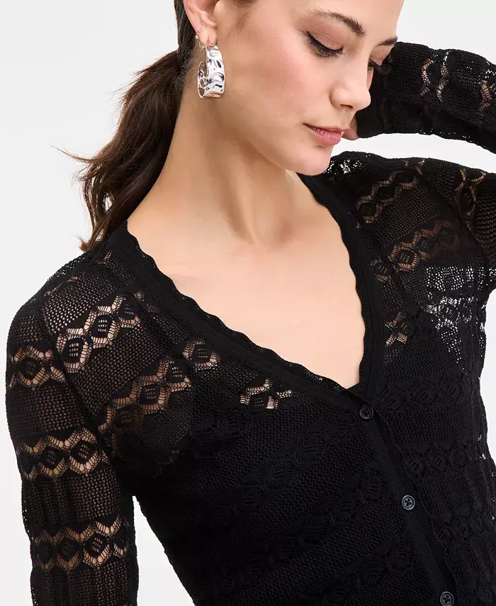 I.N.C. International Concepts Women's Pointelle Cardigan Sweater Exclusively At Macy's Women's Fashion Shoes & Accessories