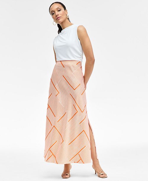 I.N.C. International Concepts Women's Printed Midi Skirt Exclusively at Macy's Women's Fashion Shoes & Accessories