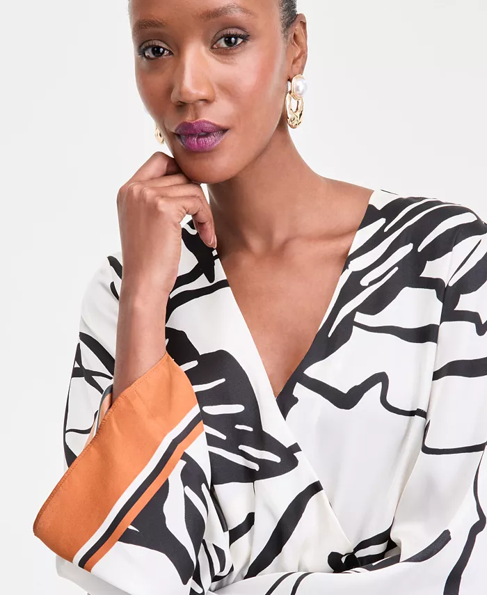 I.N.C. International Concepts Women's Printed Peplum Top Exclusively At Macy's Women's Fashion Shoes & Accessories