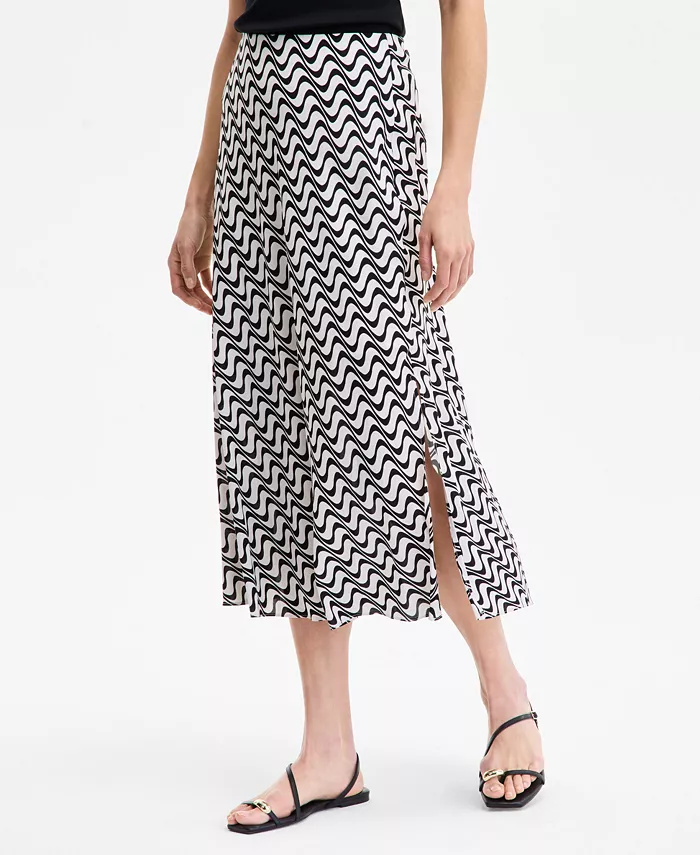 I.N.C. International Concepts Women's Printed Pull-On Midi Skirt Exclusively At Macy's Women's Fashion Shoes & Accessories
