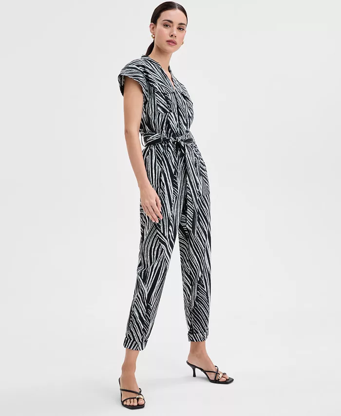 I.N.C. International Concepts Women's Printed Tie-Waist Jumpsuit Exclusively At Macy's Women's Fashion Shoes & Accessories