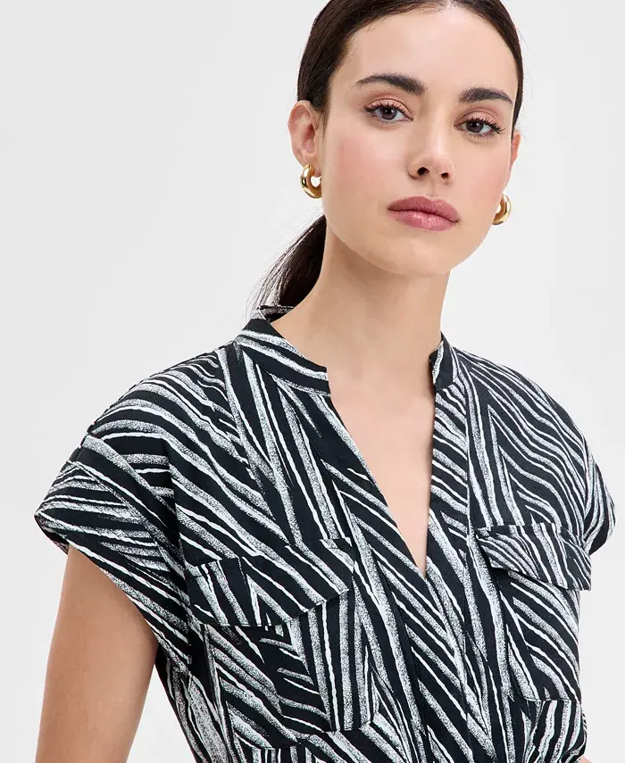 I.N.C. International Concepts Women's Printed Tie-Waist Jumpsuit Exclusively At Macy's Women's Fashion Shoes & Accessories