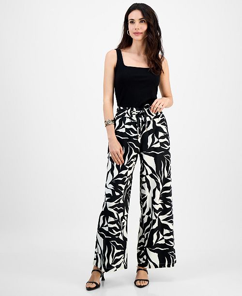 I.N.C. International Concepts Women's Printed Wide-Leg Pants P/XS-3X Exclusively at Macy's Women's Fashion Shoes & Accessories