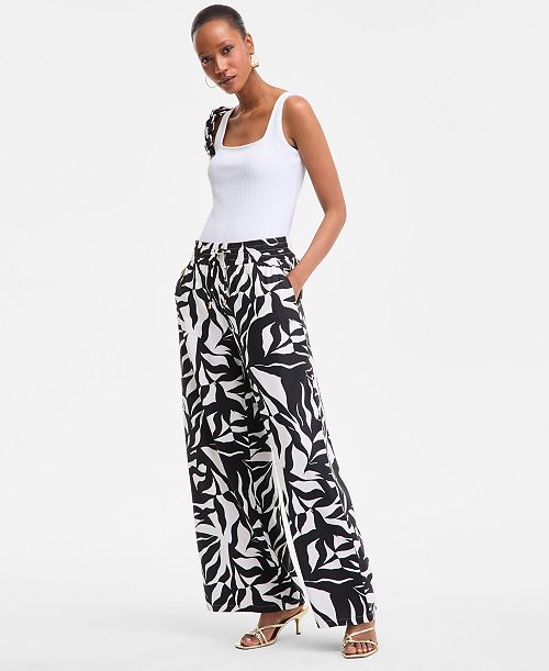 I.N.C. International Concepts Women's Printed Wide-Leg Pants Exclusively at Macy's Women's Fashion Shoes & Accessories