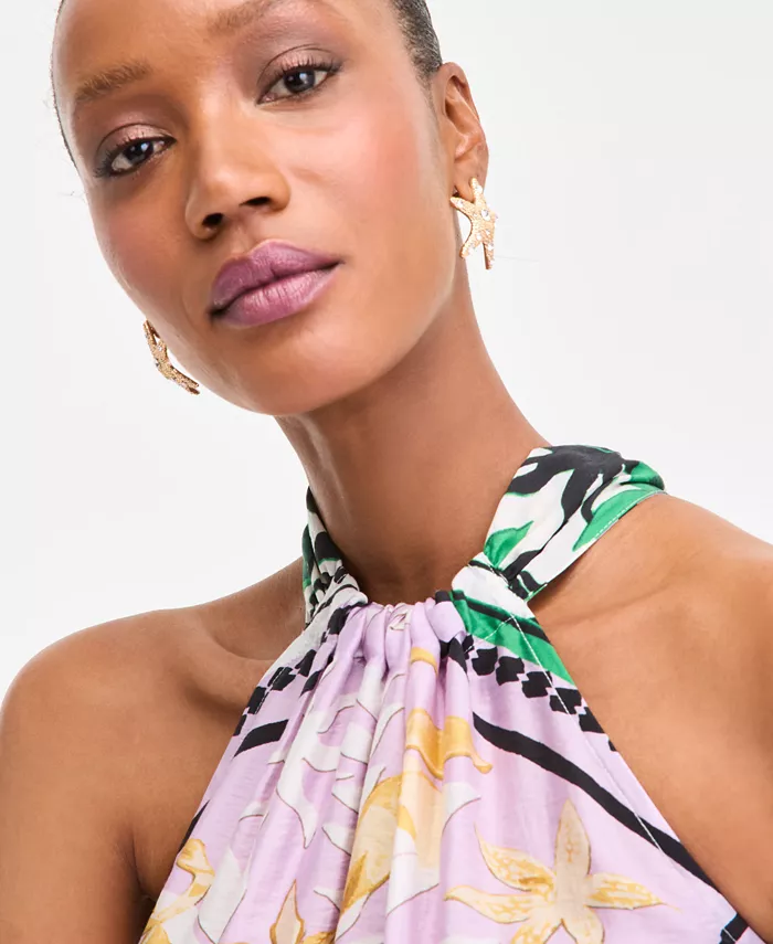 I.N.C. International Concepts Women's Scarf-Print Halter Midi Dress Exclusively At Macy's Women's Fashion Shoes & Accessories