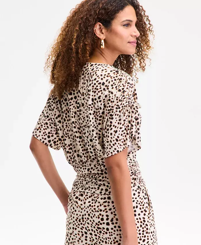 I.N.C. International Concepts Women's Side-Tie Animal-Print Top Exclusively At Macy's Women's Fashion Shoes & Accessories