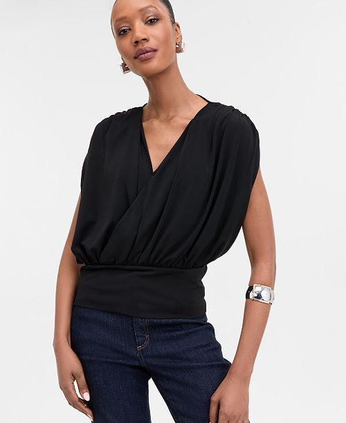 I.N.C. International Concepts Women's Surplice V-Neck Top Exclusively at Macy's Women's Fashion Shoes & Accessories