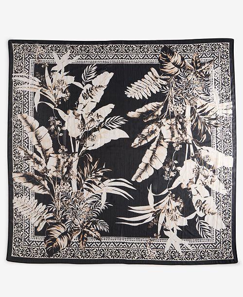 I.N.C. International Concepts Women's Tropical Leaf Border Print Square Scarf Exclusively at Macy's Women's Fashion Shoes & Accessories
