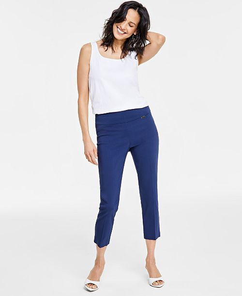I.N.C. International Concepts Women's Tummy-Control Pull-On Capri Pants Created for Macy's Women's Fashion Shoes & Accessories
