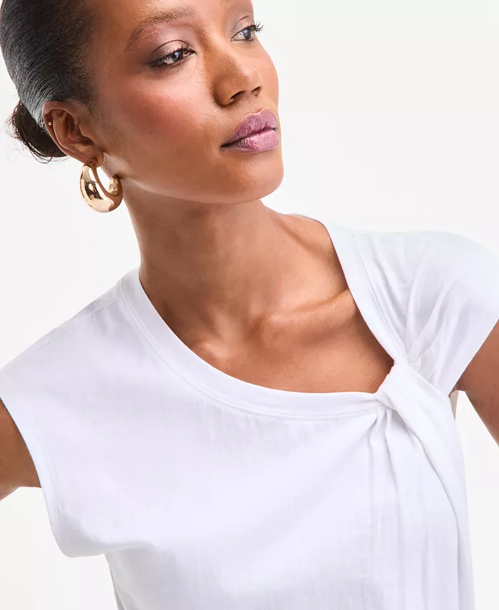 I.N.C. International Concepts Women's Twist-Front Cotton Tank Top Exclusively At Macy's Women's Fashion Shoes & Accessories