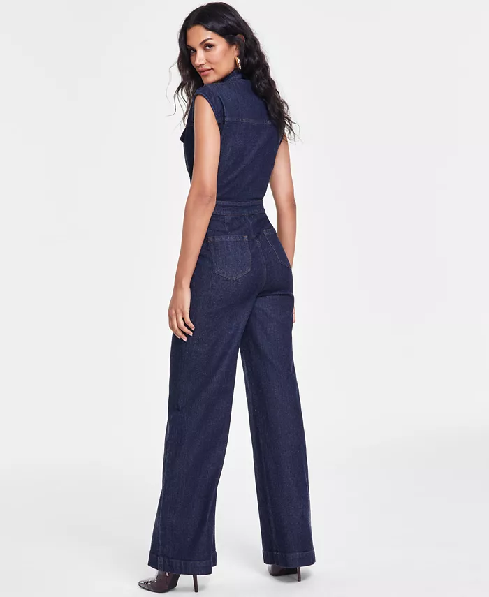 I.N.C. International Concepts Women's Wide-Leg Denim Jumpsuit Created For Macy's Women's Fashion Shoes & Accessories