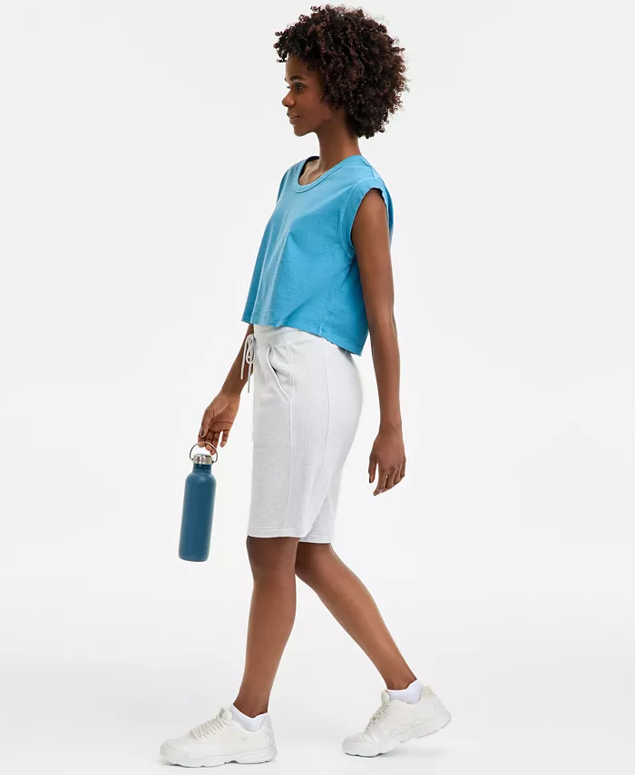 ID Ideology Women's Cotton-Blend Pull-On Bermuda Shorts Exclusively At Macy's Women's Fashion Shoes & Accessories