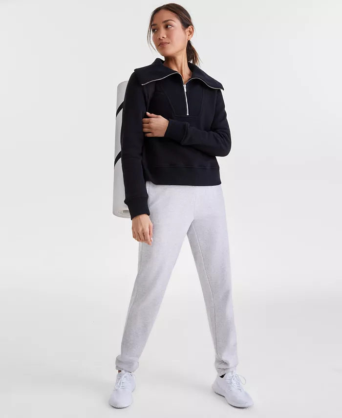 ID Ideology Women's Shawl-Collar Quarter-Zip Knit Top Exclusively At Macy's Women's Fashion Shoes & Accessories