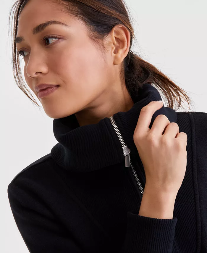 ID Ideology Women's Shawl-Collar Quarter-Zip Knit Top Exclusively At Macy's Women's Fashion Shoes & Accessories