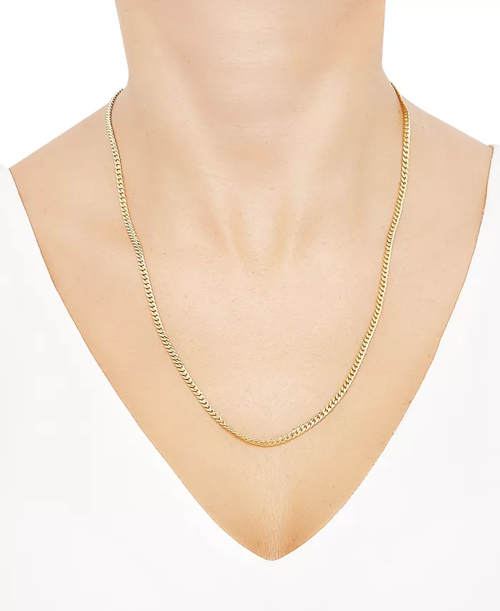 Italian Gold Miami Cuban Link 22" Chain Necklace (3mm) In 14k Gold Jewelry & Watches