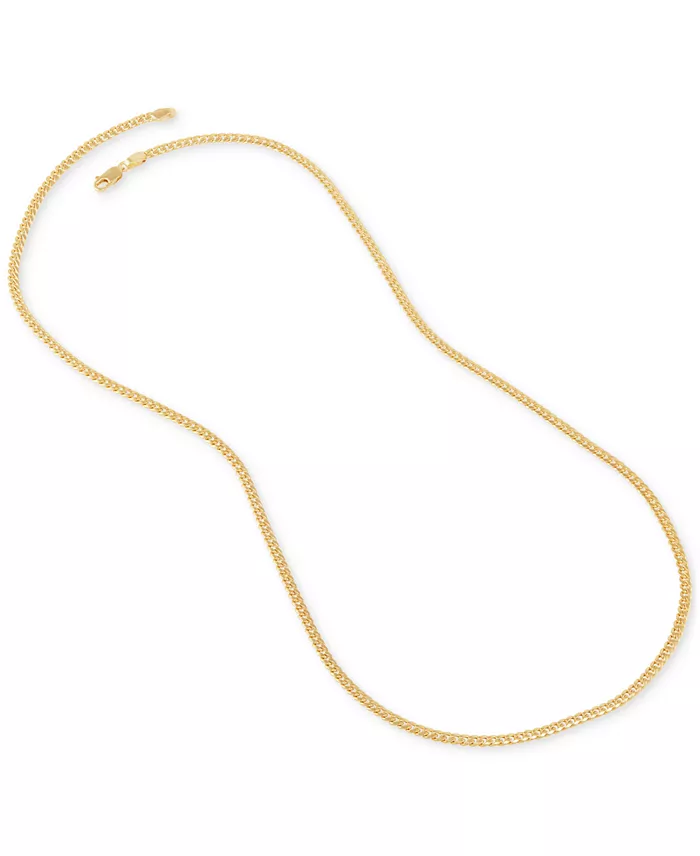 Italian Gold Miami Cuban Link 22" Chain Necklace (3mm) In 14k Gold Jewelry & Watches