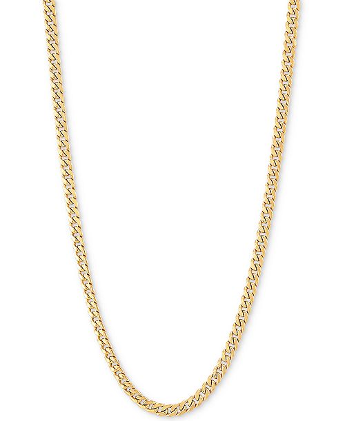 Italian Gold Miami Cuban Link 22" Chain Necklace (3mm) in 14k Gold Jewelry & Watches