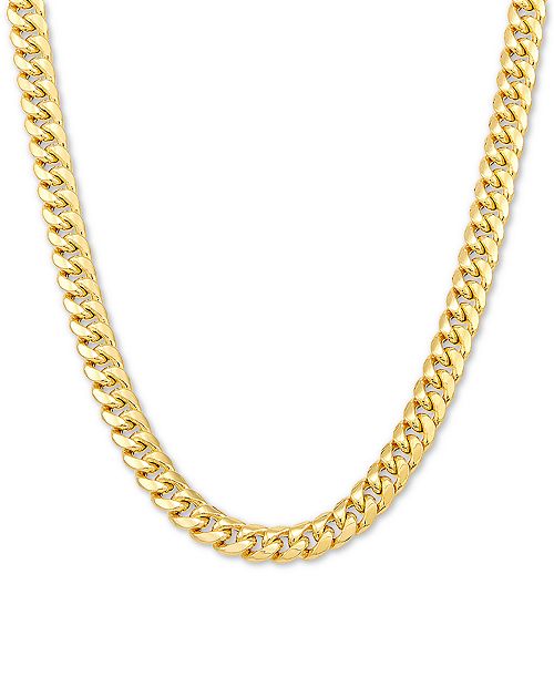 Italian Gold Miami Cuban Link 22" Chain Necklace (6mm) in 10k Gold Jewelry & Watches