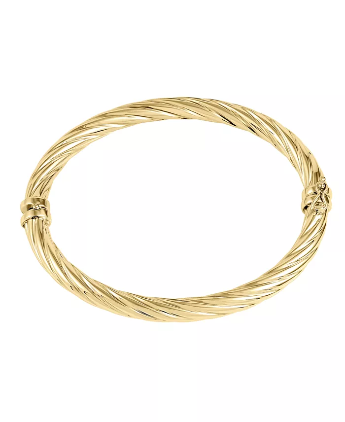 Italian Gold Twist Hinge Bangle Bracelet In 14k Gold Or White Gold Jewelry & Watches