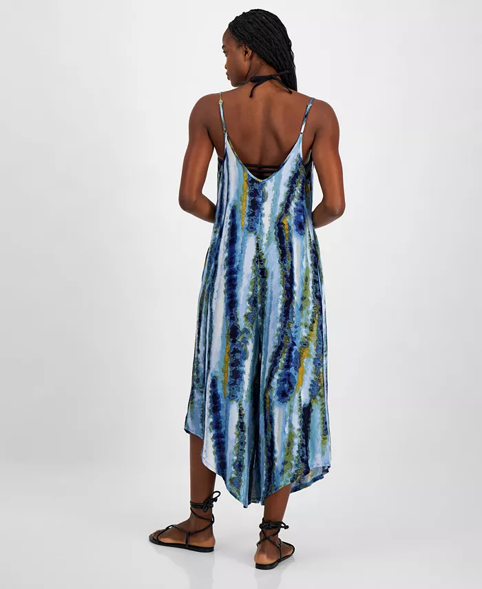 J Valdi Women's Scoop-Neck Swim Cover-Up Jumpsuit Women's Fashion Shoes & Accessories