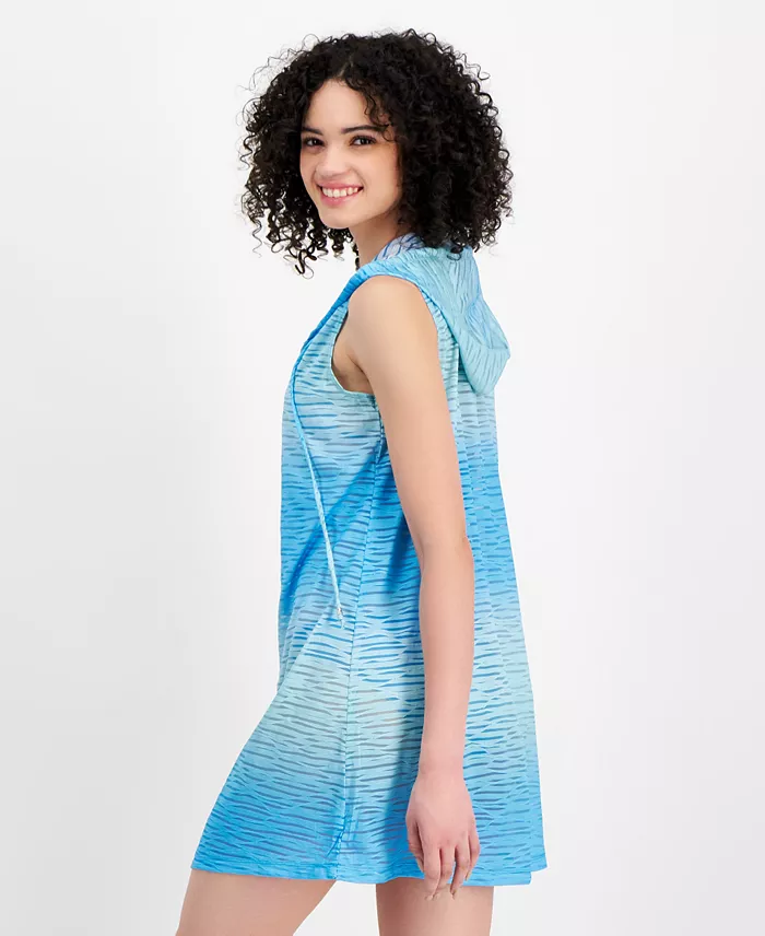 J Valdi Women's Sleevless Zipper Hoodie Cover-Up Dress Women's Fashion Shoes & Accessories