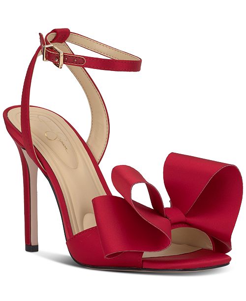 Jessica Simpson Olivine Bow High-Heel Stiletto Dress Sandals Women's Fashion Shoes & Accessories