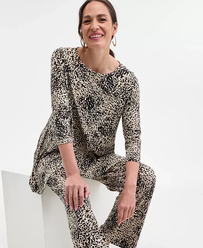 JM Collection Printed Tunic Top & Printed Pull-On Pants Exclusively At Macy's Women's Fashion Shoes & Accessories