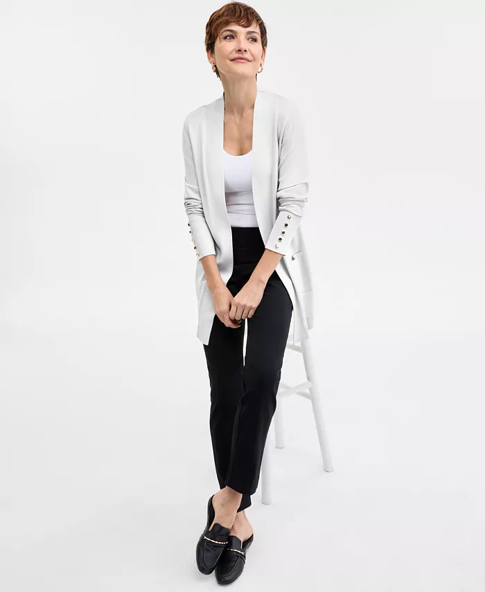 JM Collection Women's Button-Sleeve Flyaway Cardigan Exclusively At Macy's Women's Fashion Shoes & Accessories