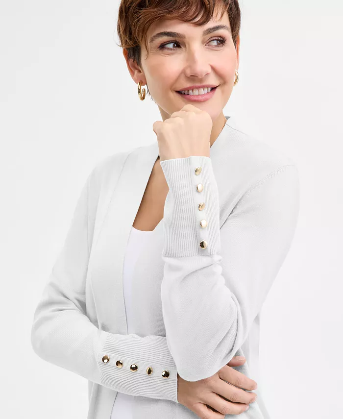 JM Collection Women's Button-Sleeve Flyaway Cardigan Exclusively At Macy's Women's Fashion Shoes & Accessories