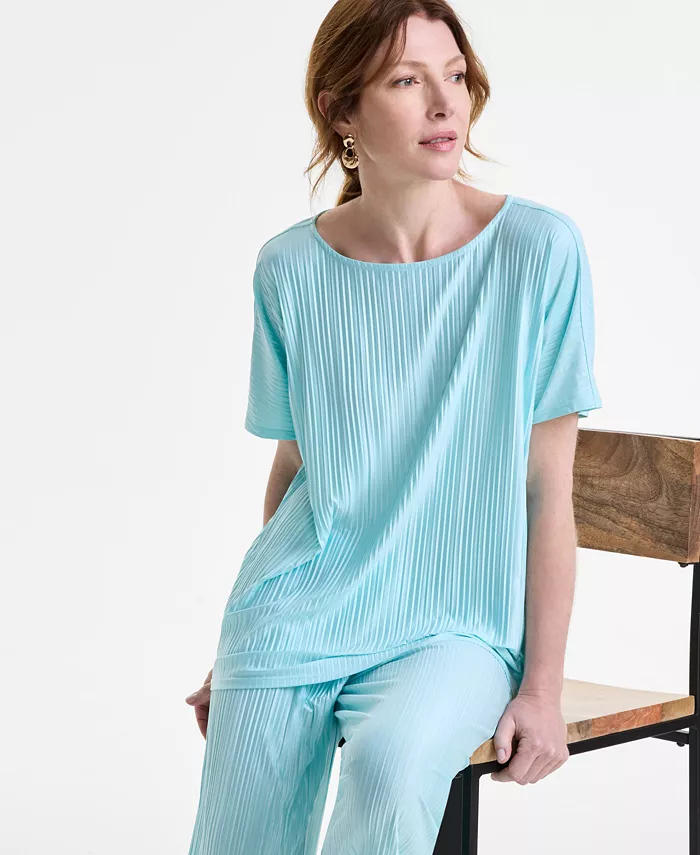 JM Collection Women's Pleated Boat-Neck Top & Pleated Pants Exclusively At Macy's Women's Fashion Shoes & Accessories