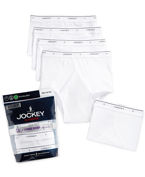Jockey Men's 4-Pack Cotton Full Rise Briefs +1 Bonus Pair Men's Fashion & Accessories