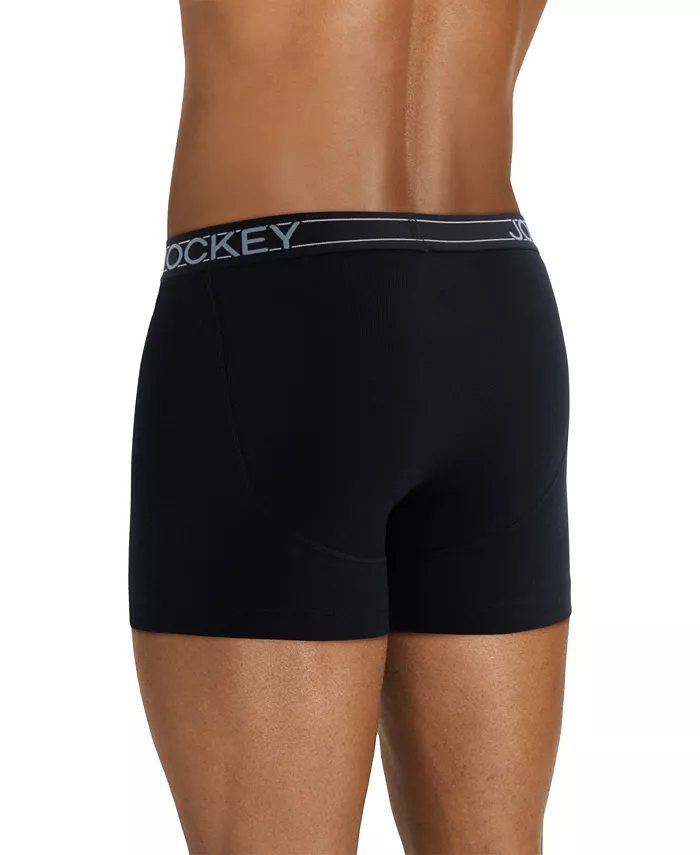 Jockey Men's Jockey Lightweight Cotton Blend 5" Boxer Briefs Pack Of 4 Men's Fashion & Accessories