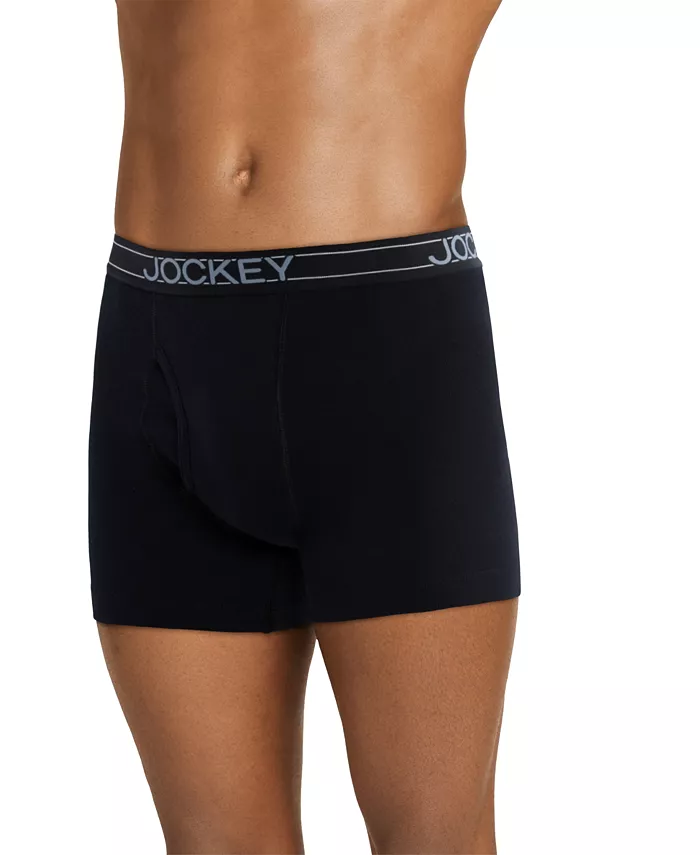 Jockey Men's Jockey Lightweight Cotton Blend 5" Boxer Briefs Pack Of 4 Men's Fashion & Accessories
