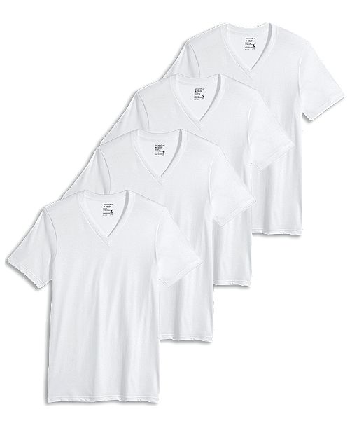 Jockey Men's Tagless 3-Pack V-Neck Undershirts + 1 Bonus Shirt Created for Macy's Men's Fashion & Accessories