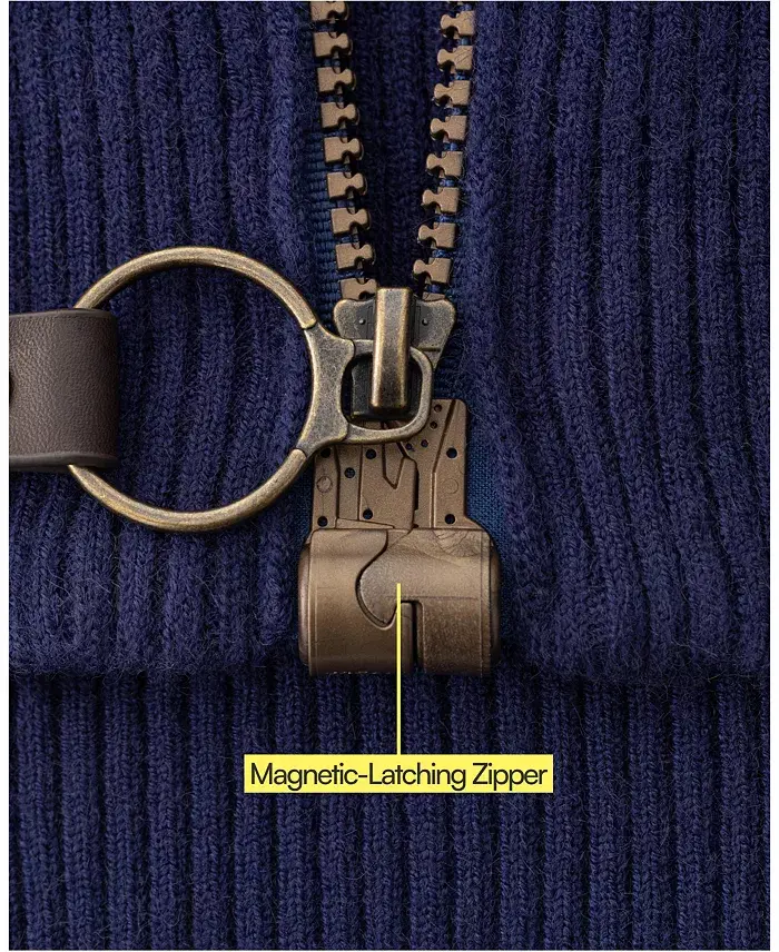 Joe & Bella Men’s Adaptive Magnetic Zip-Up Sweater Men's Fashion & Accessories