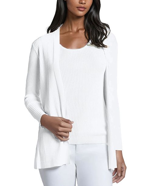 Jones New York Women's Long-Sleeve Side-Slit Cardigan Sweater Women's Fashion Shoes & Accessories