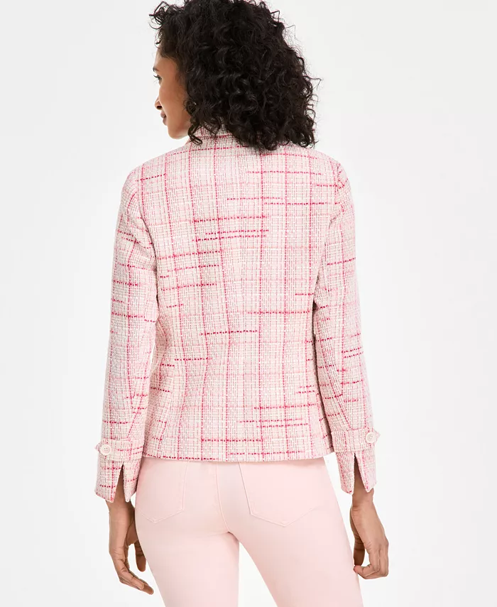 Jones New York Women's Plaid Tweed Blazer Women's Fashion Shoes & Accessories