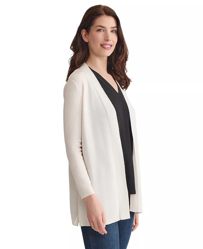 Jones New York Women's Relaxed V-Neck Open Cardigan Women's Fashion Shoes & Accessories