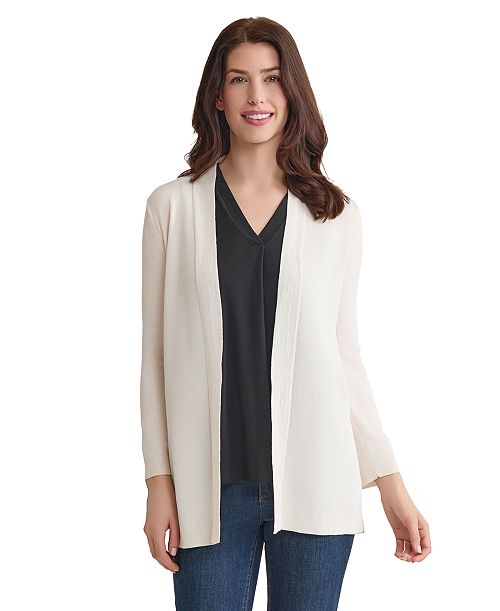 Jones New York Women's Relaxed V-Neck Open Cardigan Women's Fashion Shoes & Accessories