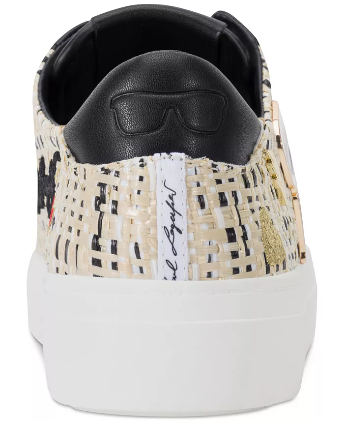 KARL LAGERFELD PARIS Cate Pins Lace-Up Platform Sneakers Women's Fashion Shoes & Accessories