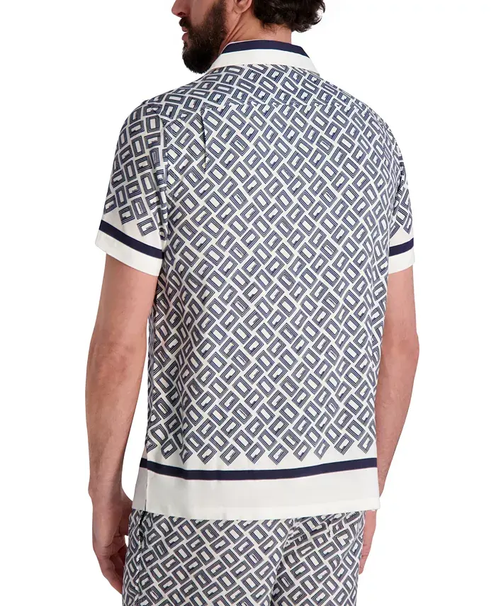 KARL LAGERFELD PARIS Men's Double L Short-Sleeve Shirt Men's Fashion & Accessories