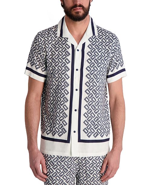 KARL LAGERFELD PARIS Men's Double L Short-Sleeve Shirt Men's Fashion & Accessories